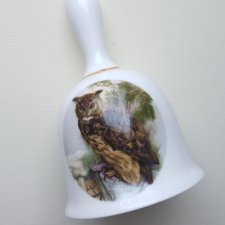 NORWICH ENGLAND ❀ڿڰۣ❀  Dzwonek z sową - MARKOWA PORCELANA, SYGNOWANA
