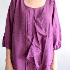 bluzka vintage Zhenzi Woven fioletowa falbana oryginalny fason