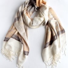 szalik vintage wzory złota nitka paisley