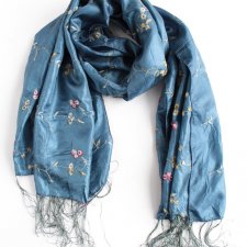 Szal vintage elegancki haft