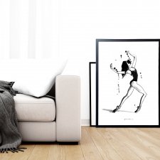 baletnica VI, 70x50cm, wydruk autorskiej ilustracji