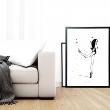baletnica VIII, 70x50cm, wydruk autorskiej ilustracji