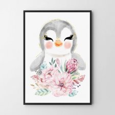 Plakat dla dziecka pingwin 50x70 cm