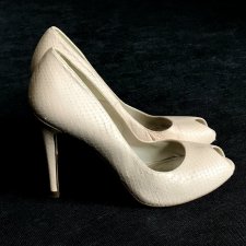 KAREN MILLEN - SKÓRZANE CZÓŁENKA - PEEP TOE - 39