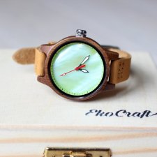 Damski drewniany zegarek RAINBOW GREEN
