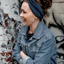 Opaska dresowa denim