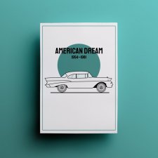 Retro Plakat Motoryzacyjny | Chevrolet Bel Air USA Dekoracja Vintage | A3