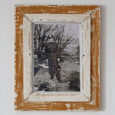 Vintage - Pomarańczowa Ramka - stare drewno