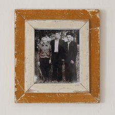 Vintage - Pomarańczowa Ramka - stare drewno