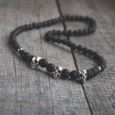 naszyjnik MĘSKI :: black LAVA & skulls II