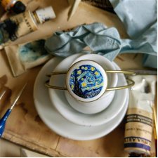 Vincent van Gogh, Gwiaździsta noc , Porcelanowa bransoletka, Porcelana ręcznie malowana