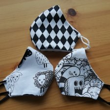 Zestaw trzech maseczek bawełnianych