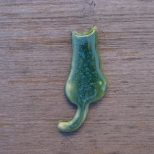 Ceramiczny magnes kot zielono-zielony