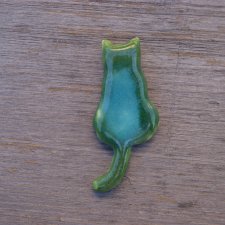 Ceramiczny magnes kot zielono-turkusowy