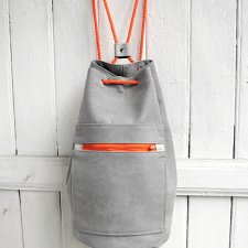 worek plecak  -grey&orange-