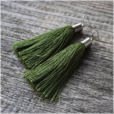 kolczyki chwosty, kolor: zielona herbata