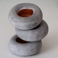 Świecznik betonowy Pustynny Kamień komplet 3 sztuki