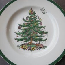 Spode christmas tree s 3324  kultowa świąteczna seria duży porcelanowy talerz półmisek 27,5 cm