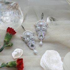 ślubne kolczyki syreny z perłami Swarovski