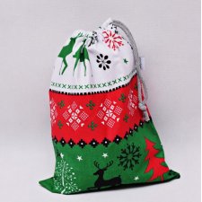 Worek na prezenty worek prezentowy worek świąteczny renifery sweterek zielony rozmiar M
