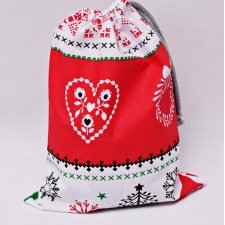 Worek na prezenty worek prezentowy worek świąteczny renifery sweterek czerwony rozmiar M