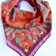 Chusta vintage retro wzory kwiaty