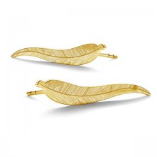 kolczyki PIÓRKO-srebro złocone