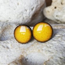 DAMSKIE ENERGETYCZNE KOLCZYKI NA SZTYFTACH ceramika i stal chirurgiczna 100% HAND-MADE PREZENT DLA ŻONY biżuteria autorska GAIA-ceramika