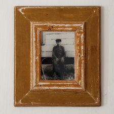 Vintage - Pomarańczowa Ramka - stare drewno