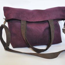 Torba hobo XXL - oberżyna, brąz