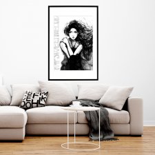 my sweet melody B&W, 70x50cm, PLAKAT z autorskiej akwareli