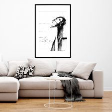 smooth jazz B&W, 70x50cm, PLAKAT z autorskiej akwareli