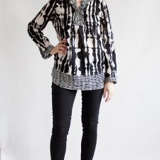 Bluzka vintage Olsen Czarno-biała