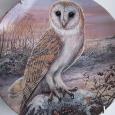 ROYAL WORCESTER  The barn Owl's Year by DICK TWINNEY - "Winter  kolekcjonerski talerz porcelanowy