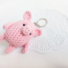 Różowa świnka breloczek 8 cm
