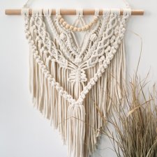 Makrama ecru dekoracja boho na ścianę
