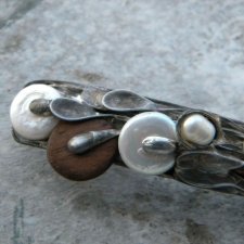 perły i heban - klamra do włosów