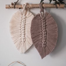 Makrama Łapacz snów Boho liść listek piórko pióro