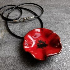 Naszyjnik ceramiczny mak