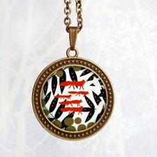 duży medalion z łańcuszkiem - rude lisy