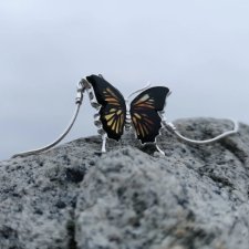 BRANSOLETKA BURSZTYNOWA MOTYL DECOR