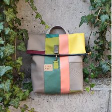 plecakotorba zero waste N4, ekoskóra patchwork