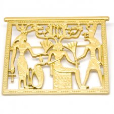 Broszka egipscy bogowie matowe złoto