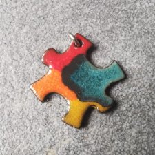 Naszyjnik ceramiczny puzzel kolorowy 1