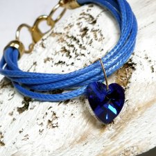 bransoletka z zawieszką z kryształowym serduszkiem