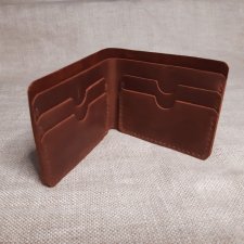 Klasyczny skórzany brązowy portfel Handmade craft od Luniko