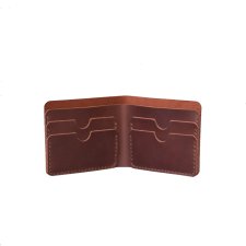 Klasyczny skórzany brązowy portfel Handmade craft od Luniko