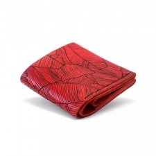 Czerwony ręcznie robiony skórzany portfel od Luniko Handcraft