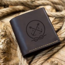 Brązowy portfel ręcznie robiony z włoskiej skóry naturalnej z kieszenią na bilon od Luniko Handcraft