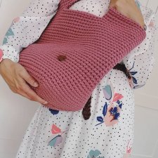 Duża szydełkowa torba typu shopper bag